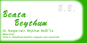 beata beythum business card